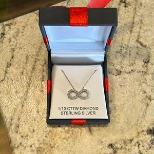 Diamond Sterling Silver Infinite Necklace